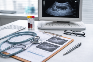 PCOS diagnosis tools on desk